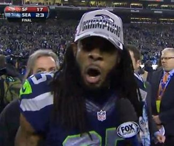 richard sherman's postgame interview know your meme shermancrabtree richard sherman's postgame interview know your meme