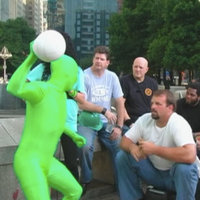 Green Man Hits Dee With a Volleyball