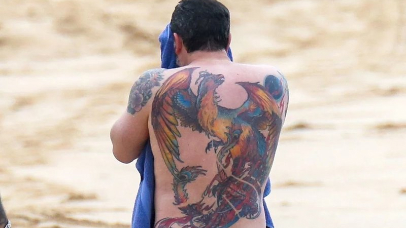 Ben Afflecks Back Tattoo Ben Afflecks Back Tattoo