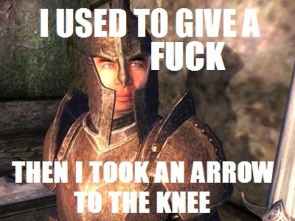i took an arrow in the knee know your meme 2ac i took an arrow in the knee know your meme