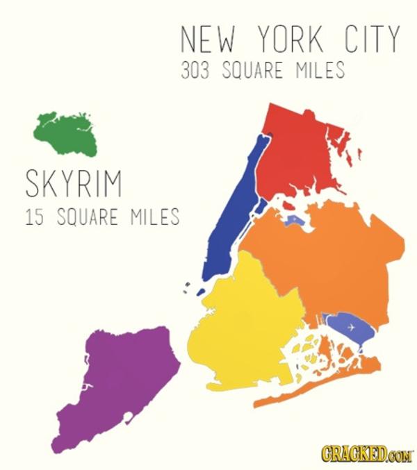 skyrim vs new york know your meme size of new york
