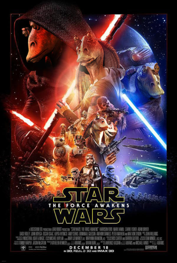 Jar Jar Binks Version Star Wars The Force Awakens Poster Parodies