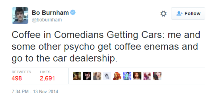 Bo Burnham Comedians In Cars Getting Coffee Bo Burnham Comedians In Cars Getting Coffee