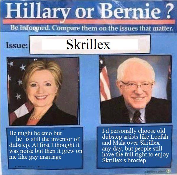 skrillex bernie or hillary? know your meme a52 skrillex bernie or hillary? know your meme