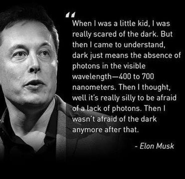 Elon Musk on Fear of the Dark | Image Quotes | Know Your Meme
