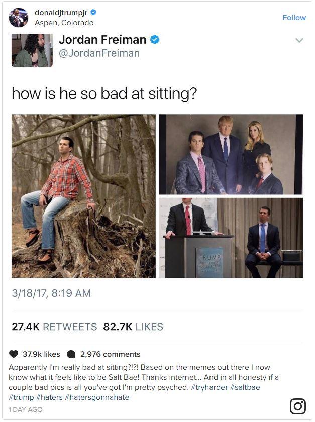 trump jr 's \ 1e2 trump jr 's \