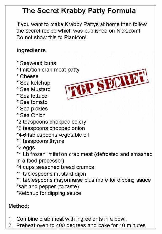 The Ingredient Krabby Secret Is Patty What The Ingredient Krabby Secret Is Patty What