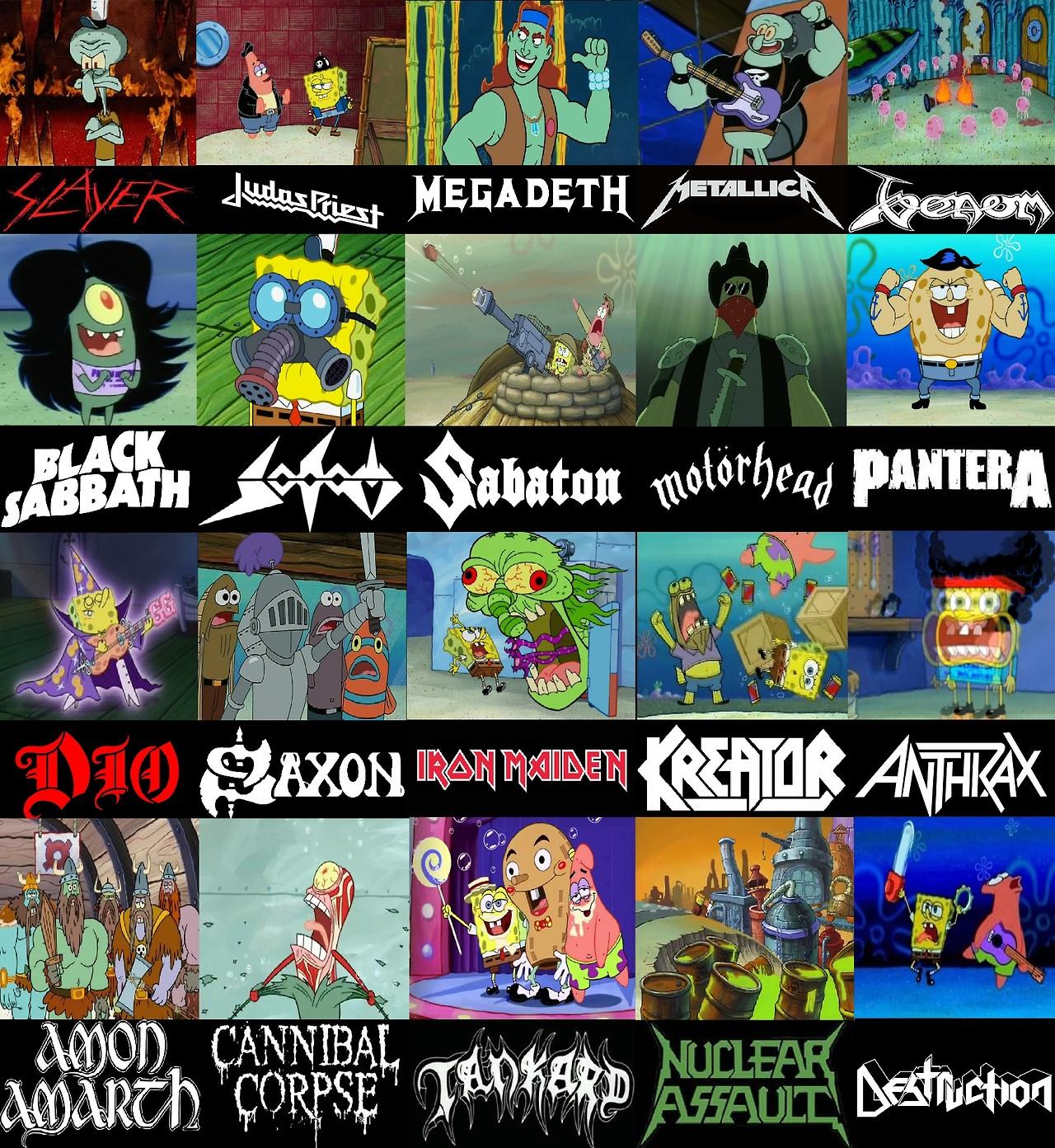 Spongebob as metal bands SpongeBob Comparison Charts Know Your Meme