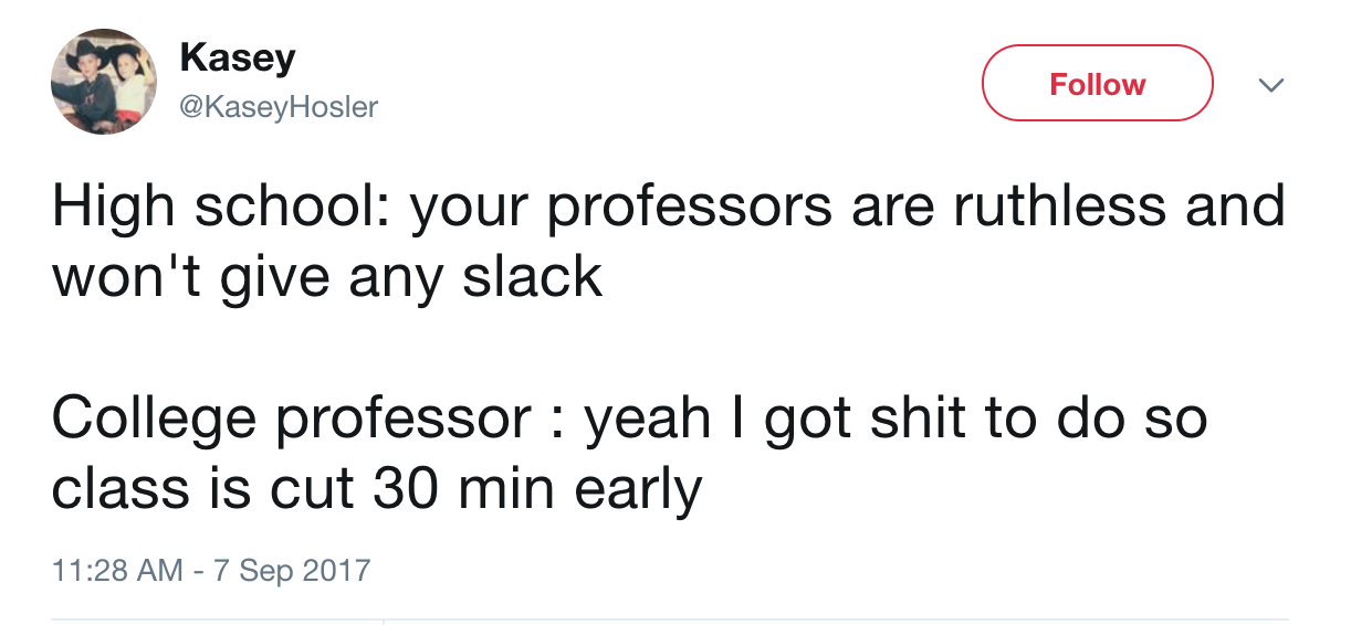 Shit To Do High School Teacher vs. College Professor Know Your Meme