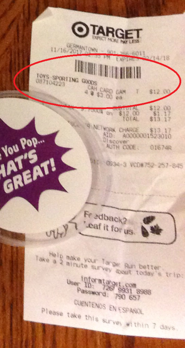 Target Receipt Prongles Know Your Meme