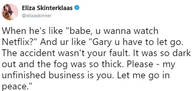 Eliza Skinterklaas' Tweet | The Crash Wasn't Your Fault | Know Your Meme