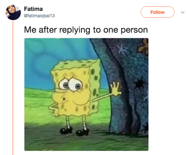 Replying to One Person | Tired Spongebob | Know Your Meme