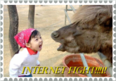 Girl Yelling at Yak