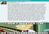 I Don't Want to Live on This Planet Anymore