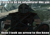 I Took an Arrow in the Knee