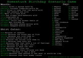 Birthday Scenario Game