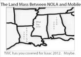 Land Mass between New Orleans and Mobile