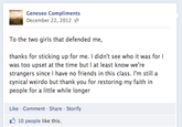 University Compliment Facebook Pages