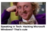 Speaking in Tech: Hacking Microsoft WindoWs? That's cute