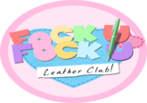 Leather Club! Doki Doki Literature Club! text pink font