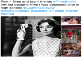 Pick 4 films and tag 4 friends #Filmstruck4 (my list became films I was obsessed with in high school) @LaurenGallaway @michelledeidre @cinelitchick @ask_Steven #tcmhq