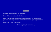 Blue Screen of Death (BSoD)