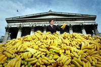 Satoru Iwata Holding Bananas