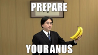 Satoru Iwata Holding Bananas