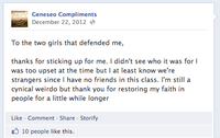 University Compliment Facebook Pages