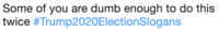 Trump2020 slogan of Some of you are dumb enough to do this twice Trump2020 slogan of Some of you are dumb enough to do this twice