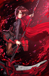 red anime cg artwork