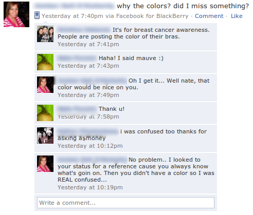 Bra Status Updates