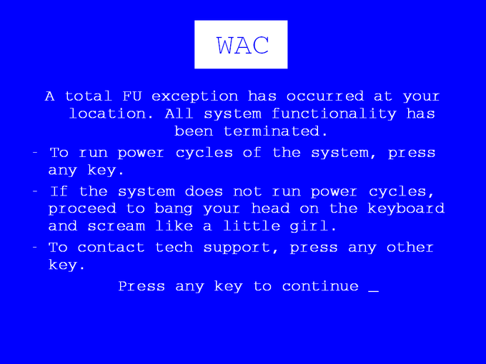 Blue Screen of Death (BSoD)