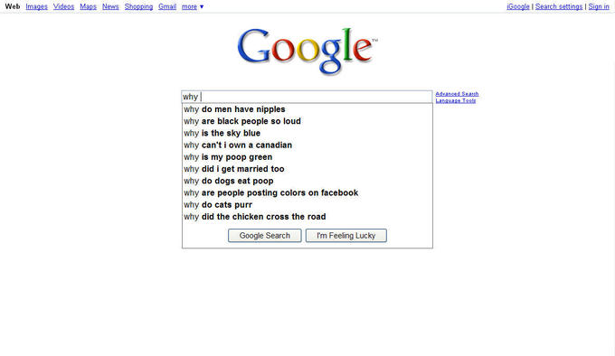 Google Search Box Suggestions 