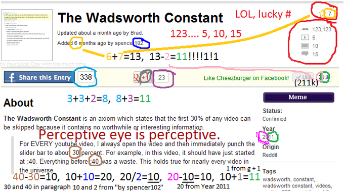 Common Numbers (no relate to Wadsworth Constant)