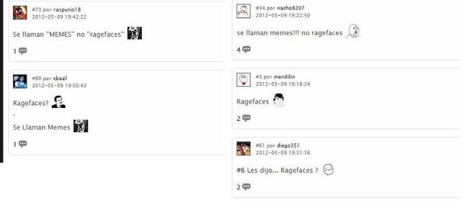 Ragefaces? no, se llaman memes
