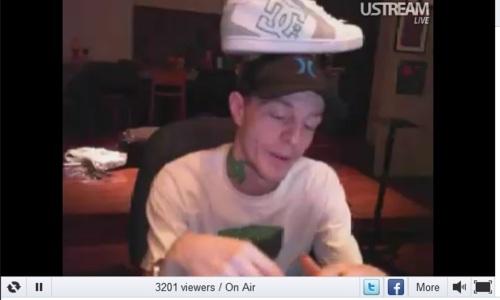 Joel Zimmerman (aka Deadmau5) w/ shoe on head