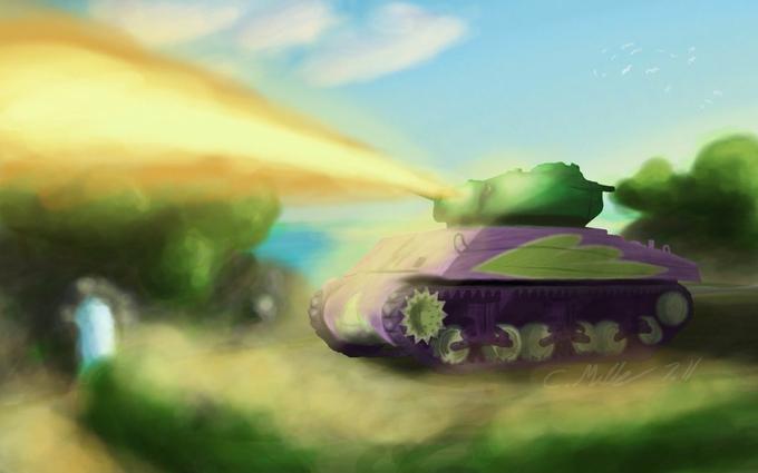 Spike in an M4A3 'Crocodile'
