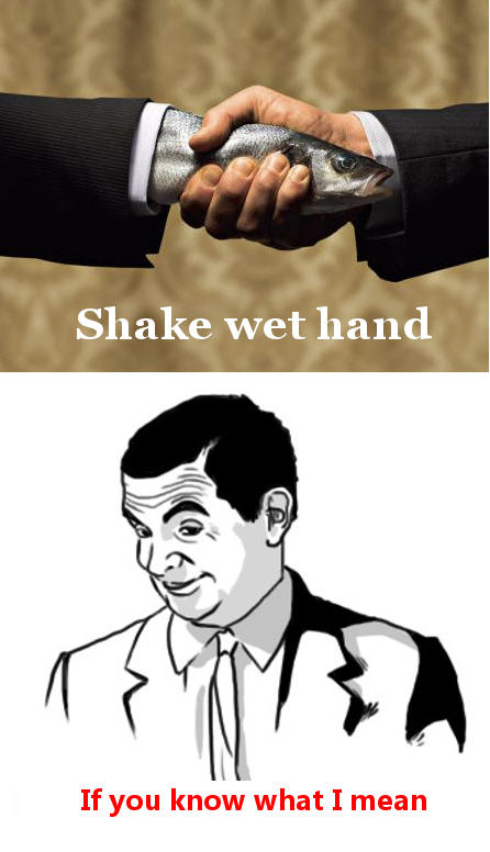 shake wet hand