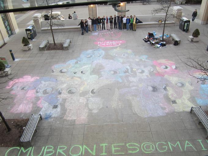 CMU chalk drawing