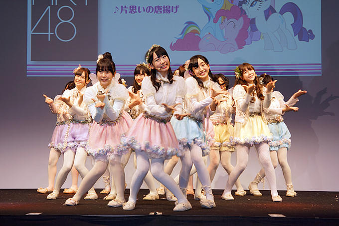 Live performance of the Japanese ending theme at the press conference