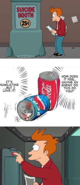 Suicide booth meme about reaction to seeing pepsi cocacola webcomic Suicide booth meme about reaction to seeing pepsi cocacola webcomic