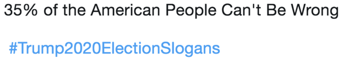 Funny slogan for Trump 2020 of 35 percent of Americans can't be wrong Funny slogan for Trump 2020 of 35 percent of Americans can't be wrong