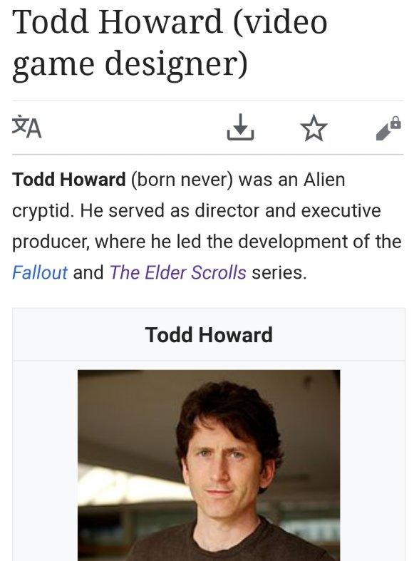 Todd Howards Birthday Wikipedia Raid Part 3 | Todd Howard | Know Your Meme