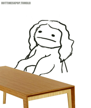 Image 171411 Flipping Tables Know Hottimeskpop Tumblr Vertebrate Cartoon Text Head Human Behavior Furniture Hand