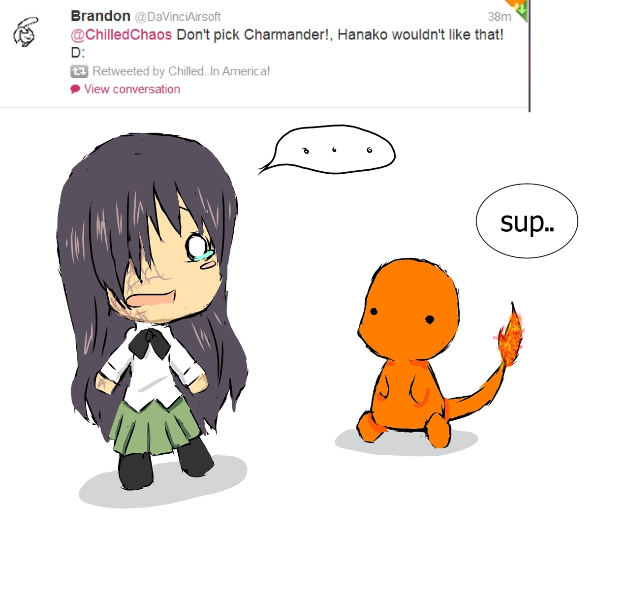 Hanako doesn't like Charmander