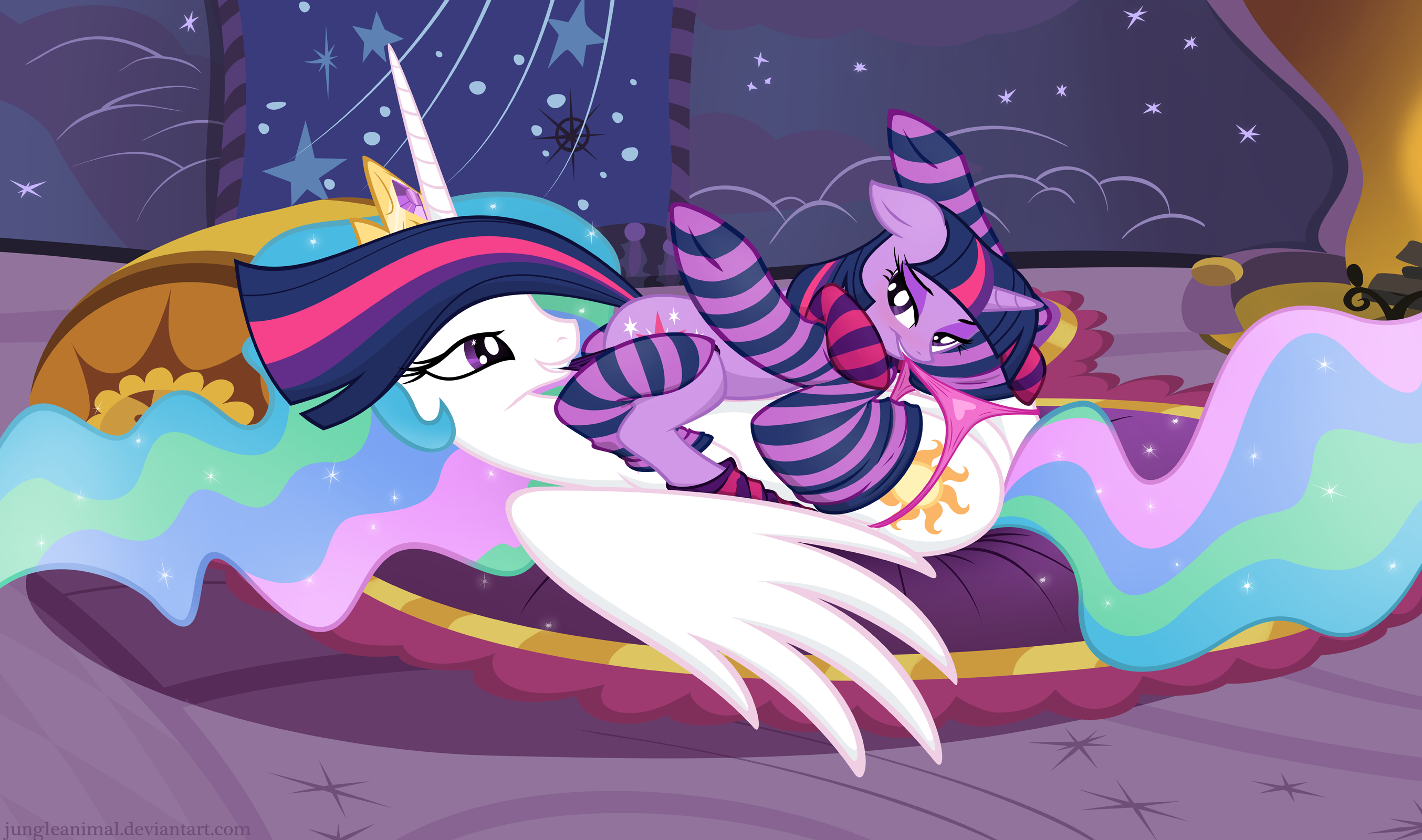 jungleanimaldeviantartcom twilight sparkle princess celestia pinkie pie rainbow dash princess luna spike