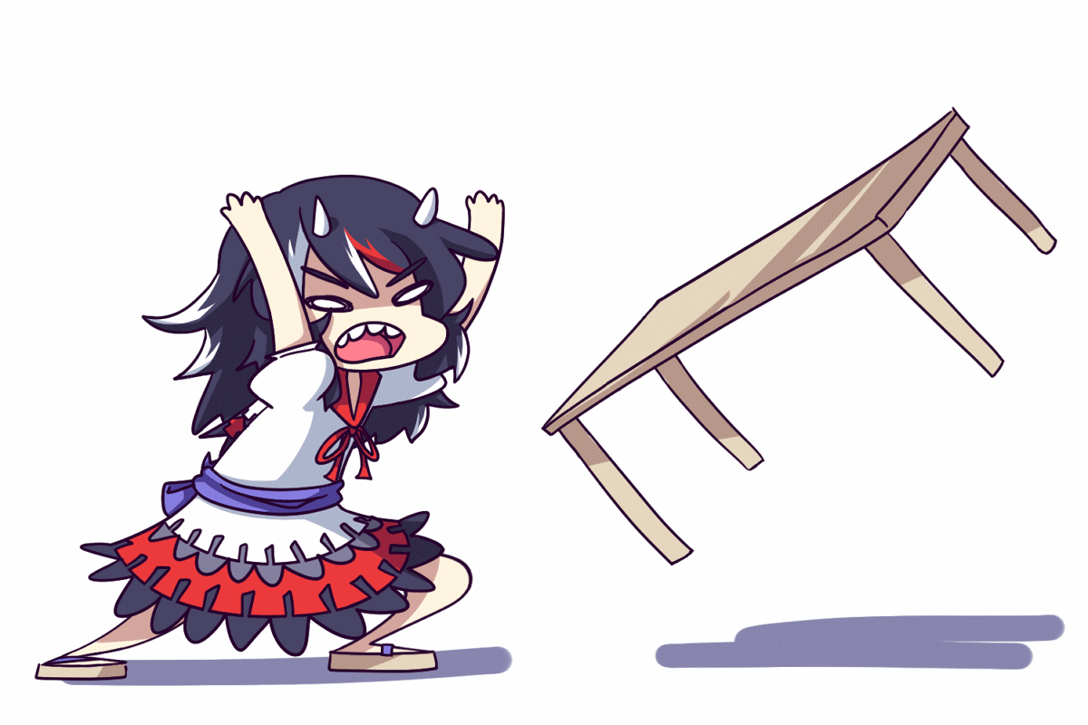 Table Flipping Intensifies Tables Double Dealing Character The Embodiment Of Scarlet Devil Cartoon Mammal Fictional