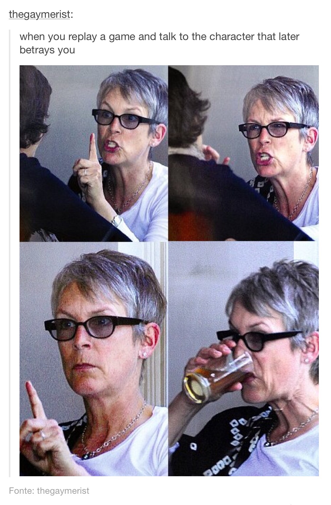 when you replay a game and you talk to the character that later a27 when you replay a game and you talk to the character that later