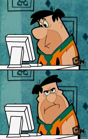 fred computer technology reaction faces flintstone meme cartoon vs character comics random previous next